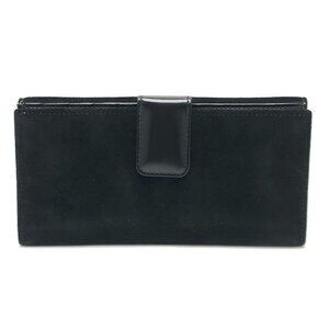 Gucci Long Wallet Interlocking G Suede Enamel Black